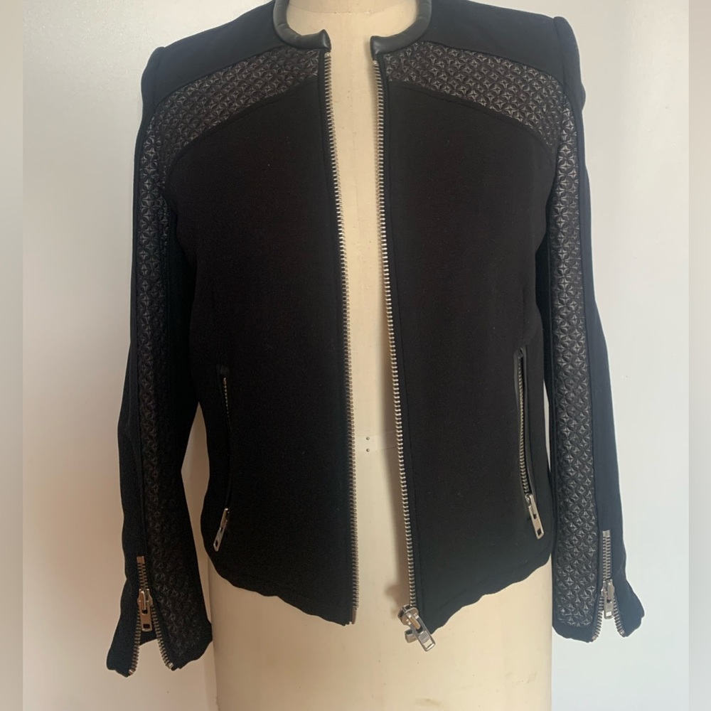 The Kooples black zip up jacket size 4